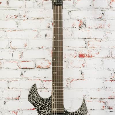 Unbranded Kit Built Warlock Style Electric Guitar Black w/ White Crackle Finish x8408 (USED) image 3