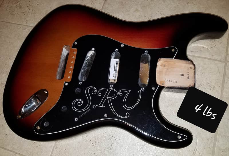 2008 Fender Stevie Ray Vaughan SRV Signature Strat Sunburst Stratocaster BODY w/Pickguard & Jack image 1