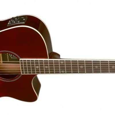 JN Guitars BES-ACE TRB Bessie Series Acoustic-Electric Auditorium, Solid Spruce Top, Red Burst image 4