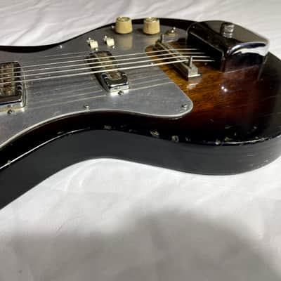 Vintage Kingston 1960's Electric Guitar - Tobacco/Sunburst two tone dual pickups image 6