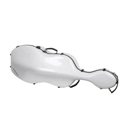 Crossrock Ultra-light Fiberglass Cello Case with Wheels-Fits 4/4 Full-size Cello- Includes Padded Music Pouch, 3 Handles, Removable Shoulder Straps, TSA Lock-White image 2