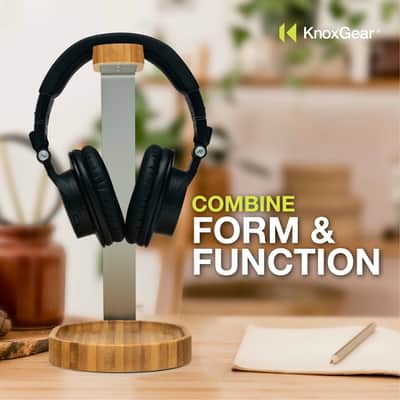 Knox Gear Wooden Headphone Stand (Bamboo Brown) image 5