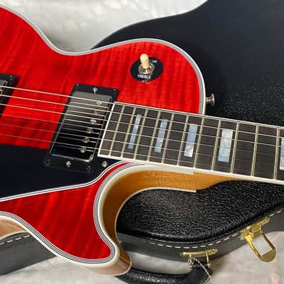 NEW! Gibson Dealer Select Custom Shop Les Paul Custom AAA Figured Flame Top - Transparent Red / Natural Back - Authorized Dealer - WOW! 8.65 lbs - G06631 image 4