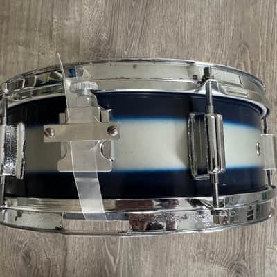 Rogers 1960s Cleveland Tag Covington Era Luxor Snare Drum 5x14 Blue And Silver Duco Multi Color image 5