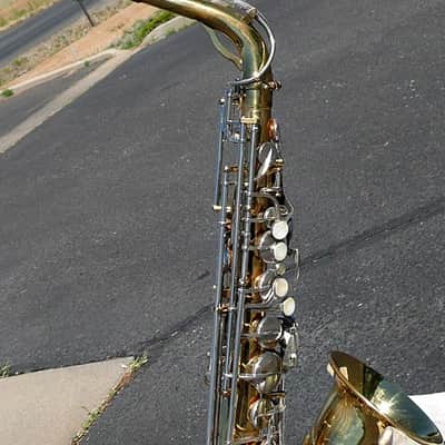 Vintage F. E. OLDS Parisian Ambassador Alto Sax w Neck, Mouthpiece + Case - Good Pads - France - VGC image 9