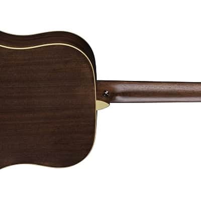 Luna Art Vintage Dreadnought Cutaway Acoustic-Electric Guitar Distressed Vintage Brown image 3