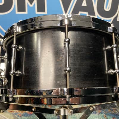 DW - 6.5x14" Craviotto 1-Ply 10-Tube Lug Snare Drum 1998 - Black Lacquer image 14