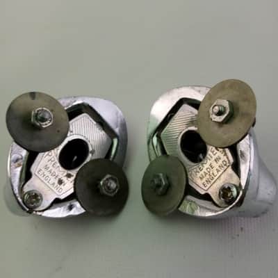Premier Bass Drum Spur Mounts Spring-Loaded Push-Lever Chrome Vintage 60s Elite image 3