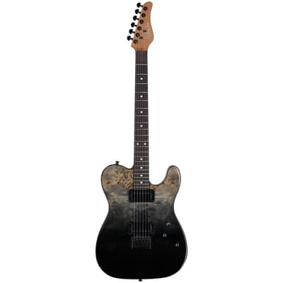 Schecter PT Standard Electric Guitar, Black Fade Burst Burl image 3