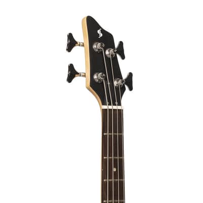 Stagg Fusion 3/4 Size Black Electric Bass Guitar With Solid Ash Body image 5