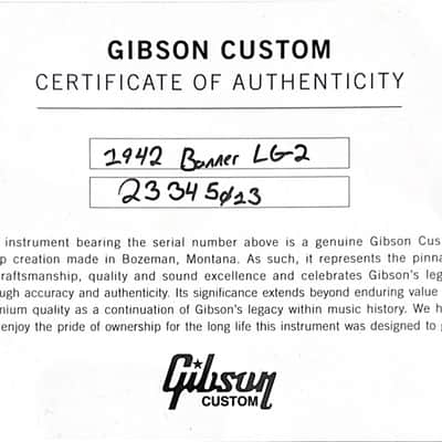 Gibson Custom Shop 1942 Banner LG-2 - Vintage Sunburst #45013 image 12