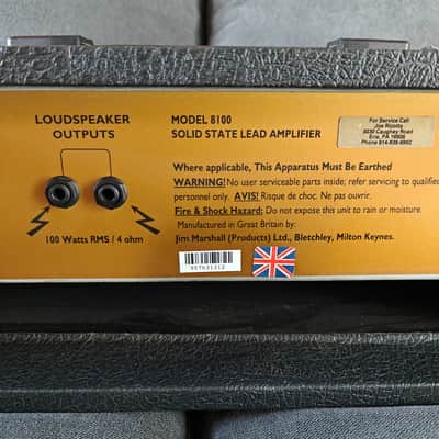 Marshall Valvestate 100V Model 8100 2-Channel 100-Watt Guitar Amp Head 1991 - 1998 - Black image 10