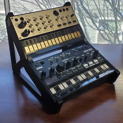 PatchPoint3D Korg Volca 2-Tier Reversible 3D Printed Desktop Stand Black PLA for Beats Keys Bass Nubass FM Mix Sample Synthesizer Mixer Drum Rhythm Machine Sampler