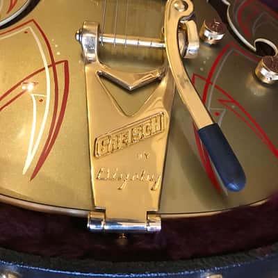 Gretsch Rare MIJ Custom G6120DS w/HSC 2013 Gold w/Custom Pinstripes by Hot Rod Walt #341 image 3