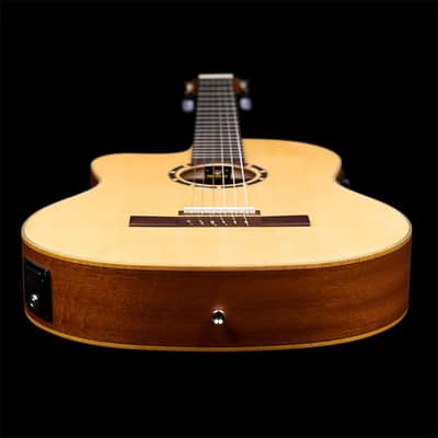 Ortega Family Series Thinline Acoustic-Electric Left-Handed Nylon Classical 6-String Guitar w/ Bag image 10