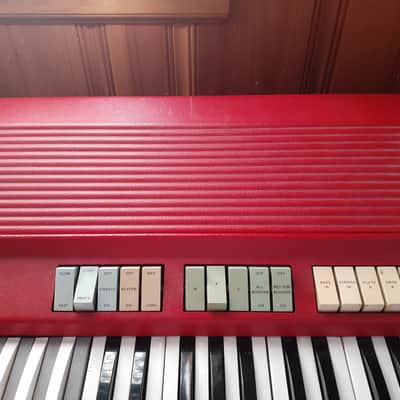 Farfisa Combo Compact 61-Key Organ 1964 - 1968 - Red with Black-White / White-Black Keys image 7