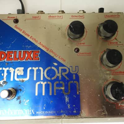 Vintage Electro Harmonix Deluxe Memory Man Echo Delay Effects Pedal BLUE FACE image 4