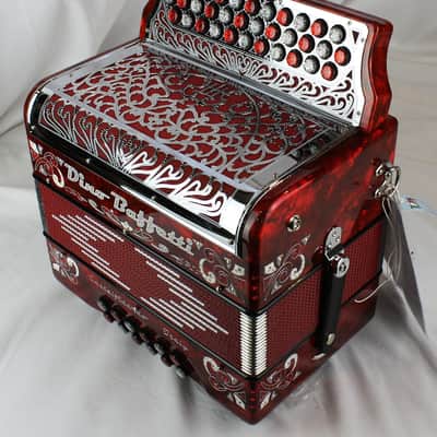 NEW Wild Cherry Dino Baffetti "Tex Mex III/34 Portuguese Concertina - Diatonic Button Accordion FA MMM 34 12 image 4