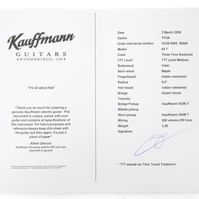 Kauffmann 63 T 3 Tone Sunburst Medium Aged image 12