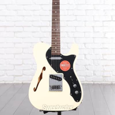Squier Affinity Series Telecaster Thinline Electric Guitar - Olympic White with Laurel Fingerboard (TeleTLAFOWd2) image 1