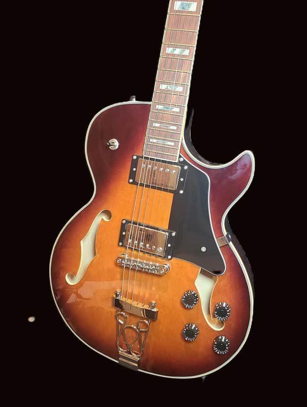 IVY-IJZ-300 Semi Hollow Jazz Guitar-Sunburst- Fully Set up image 1
