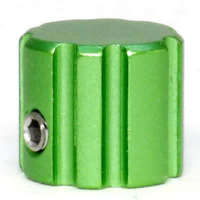 6 Instrument Control KNOBS, w/Set Screw and Wrench, Anodized Aluminum, Guitar Radio DIY, Green image 1