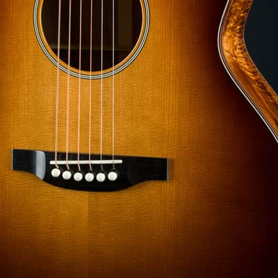 Bourgeois DBJ Figured Koa and Aged Tone Adirondack Spruce Sunburst Custom NEW - Sunburst image 7