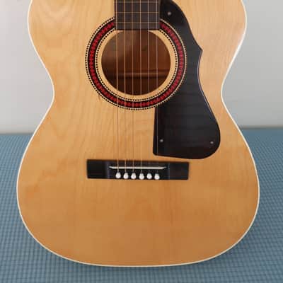 Vintage 1960s Harmony Kay Silvertone Stella Bigger Body Version Of Stella Cowboy Acoustic Concert 00 Size Guitar Made in USA Blonde Clean Time Warp Clean Chipboard Case image 2