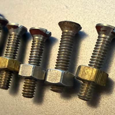 Hagstrom Kent Switch guard flat-head screws with nuts [complete vintage set of 8] 1962-1969 image 4
