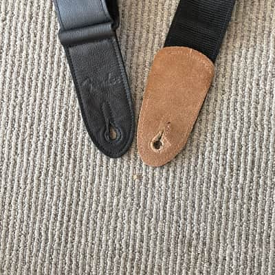 Fender Custom Leather/Poly 2" Guitar Strap 2000 - black image 3