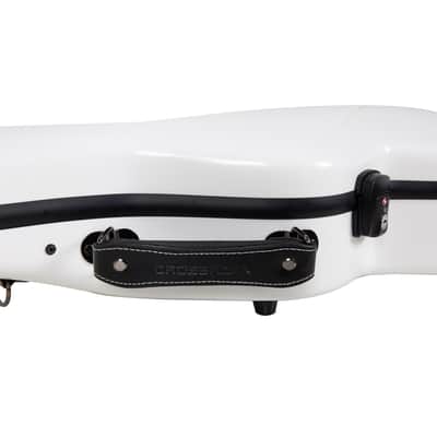 Crossrock Deluxe Fiberglass Guitar Case for Les Paul Electric Guitars with TSA lock-White image 7