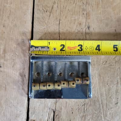 Unbranded Bass Bridge 1980s Brass Saddles Brass over Chrome Base 4 String image 7