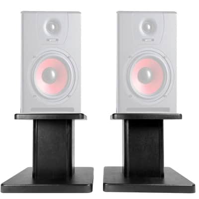 Rockville 8” Black Studio Monitor Speaker Stands For Gemini SR-5 Monitors image 1
