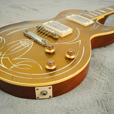 2014 Gibson Billy Gibbons Pinstripe Les Paul Goldtop, Aged / Signed image 9
