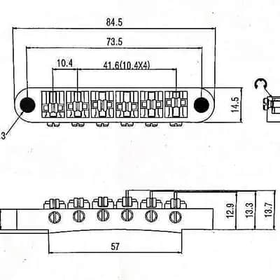 Chrome Roller Guitar Tune-O-Matic Bridge with Vibrato Tailpiece Tremolo image 4