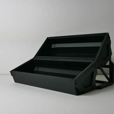 2 Tier Moog style 60hp skiff Desktop Eurorack module modular synth rack stand case with integrated eurorack rails image 6