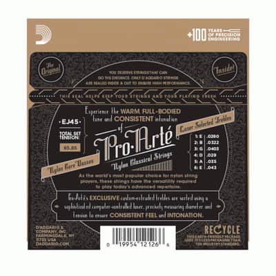 D'Addario EJ45 Pro-Arte Nylon Classical Guitar Strings Normal Tension Plain Ends image 2