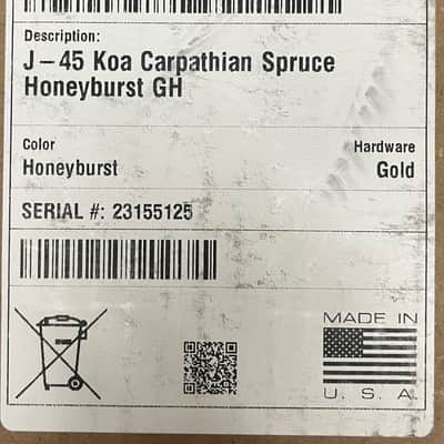 Gibson J-45 Koa 2025 Honeyburst image 12