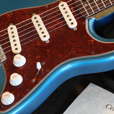2020 Mario Martin S-Type Madagascar Roasted Neck Electric Guitar Deep Lake Placid Blue Factory Relic + COA OGB image 6