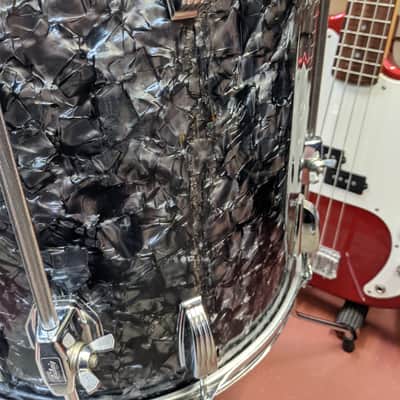 Classic 1970s Ludwig Rewrapped Black Diamond Pearl Drum Set - Super Clean! - Sounds Great! image 9