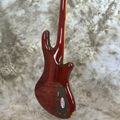Left Handed 2006 SCHECTER Elite-4 NT Bass Guitar - Cherry QMT image 22