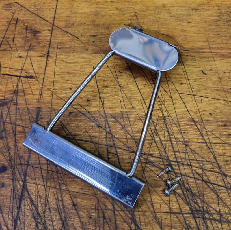 Vintage 1950's to 60's Harmony Silvertone Flattop Guitar Tailpiece Chrome Installation Screws image 1