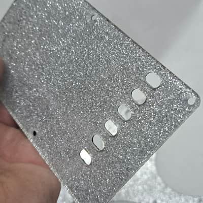 Platinum Silver Sparkle Glitter SSS pickguard + trem cover set Fits Fender Strat Stratocaster image 21