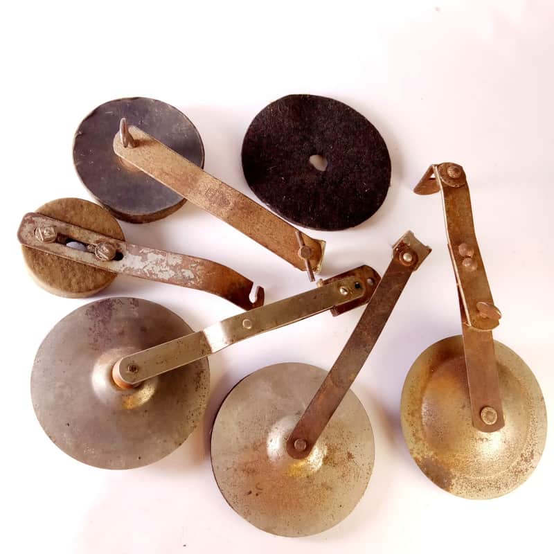 *Leedy/Ludwig External Felt+Pads Bass Drum Muffler Parts Lot Clamp-On Hoop-Mount image 1