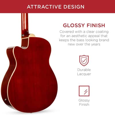 Full Size 4 String Acoustic Electric Bass Guitar Fretted Bass Guitar image 4