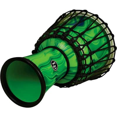 LP World 10 inch Rope Tuned Circle Djembe Regular  Green Marble image 3