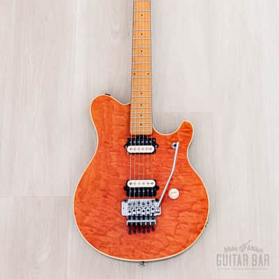 1997 Ernie Ball Music Man Axis EX Translucent Orange Quilt Top, EVH image 2