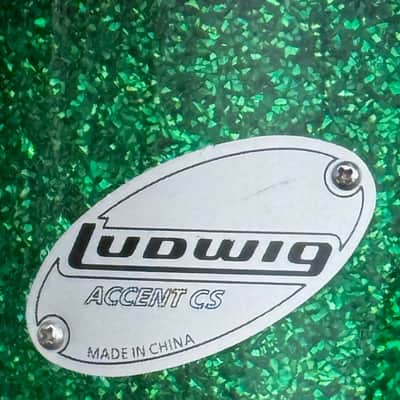 Ludwig Accent CS Green Sparkle 4 Piece Shell Pack Drum Set image 3
