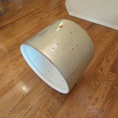 Ludwig Vintage 1965 Downbeat 14 x 20 silver sparkle bass drum shell very nice! image 5