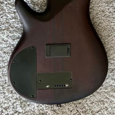 Ibanez SRF705BBF Portamento 5-String Fretless Bass, Natural Browned Burst Flat image 2